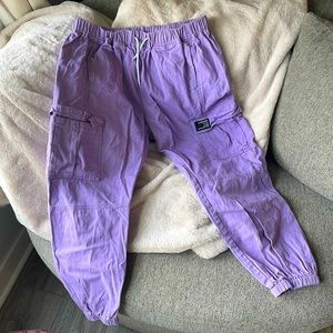 Baggy Lavender Cargo Sweatpants